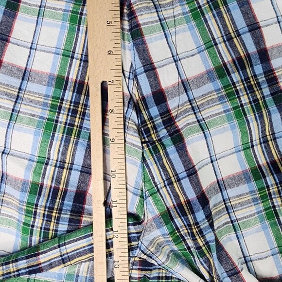 Siegfried Shorts Men's 42 Bermuda Blue Plaid Linen Cotton Blend Preppy Golf - Picture 6 of 7